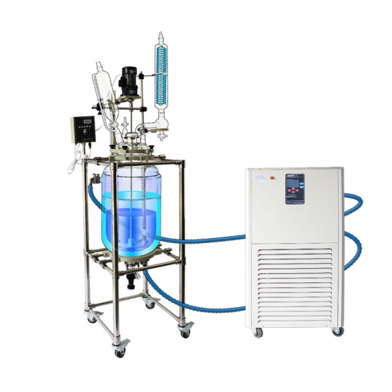 50L Large Scale Biotechnology Double-layer Glass Reactor