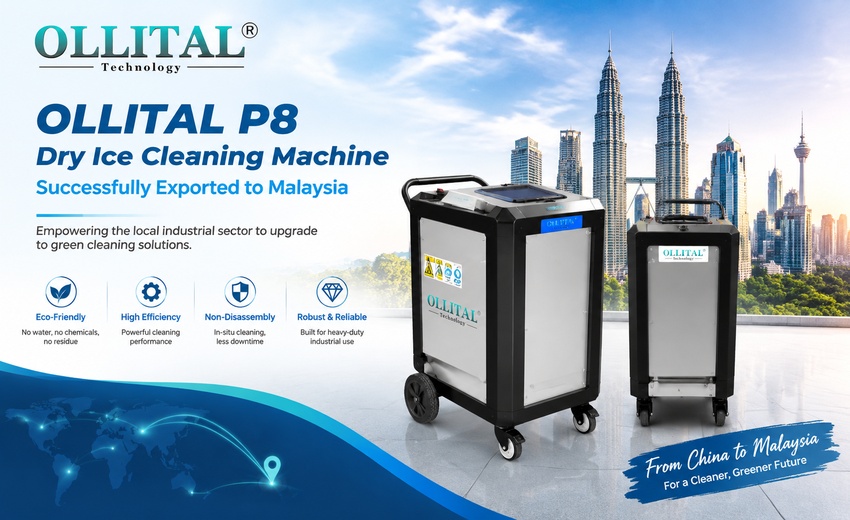 OLLITAL P8 dry ice cleaning machine has been successfully exported to Malaysia, empowering the local industrial sector to upgrade to green cleaning solutions.