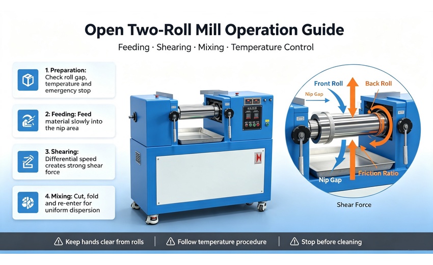 The Core Working Principle of Two-Roll Mill for Rubber and Plastic Processing